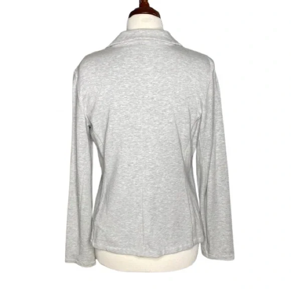 Tahari Light Gray Women's Knit Blazer, L - Picture 4 of 7